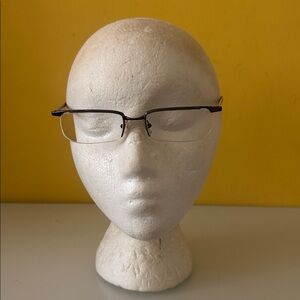 Prada Sleek Bronze Titanium Frameless Rectangular Prescription Glasses Frame